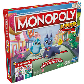 Hasbro Double Sided Monopoly Junior 2 in 1 Family Board Game 4Y+