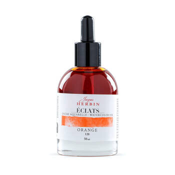 Herbin Eclats Glass Bottle Intense Watercolour Ink w/ Dropper 50ml Orange