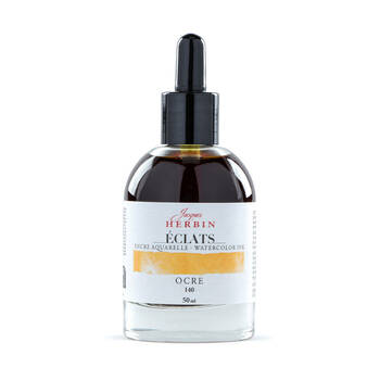 Herbin Eclats Glass Bottle Intense Watercolour Ink w/ Dropper 50ml Ochre
