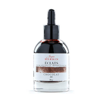 Herbin Eclats Glass Bottle Intense Watercolour Ink w/ Dropper 50ml Chocolate