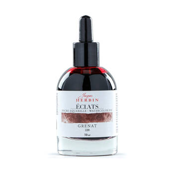 Herbin Eclats Glass Bottle Intense Watercolour Ink w/ Dropper 50ml Garnet