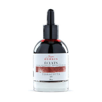 Herbin Eclats Glass Bottle Intense Watercolour Ink w/ Dropper 50ml Terracotta