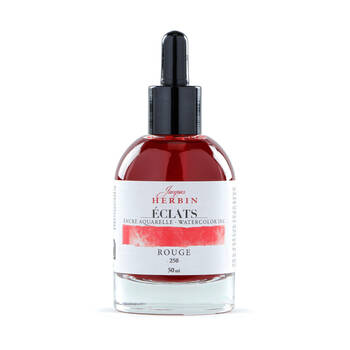 Herbin Eclats Glass Bottle Intense Watercolour Ink w/ Dropper 50ml Red