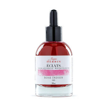 Herbin Eclats Glass Bottle Intense Watercolour Ink w/ Dropper 50ml Indian Pink