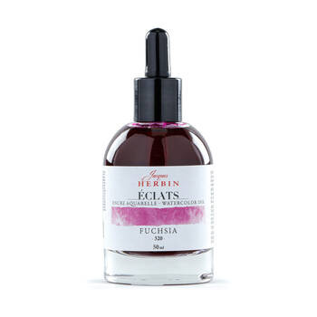 Herbin Eclats Glass Bottle Intense Watercolour Ink w/ Dropper 50ml Fuchsia