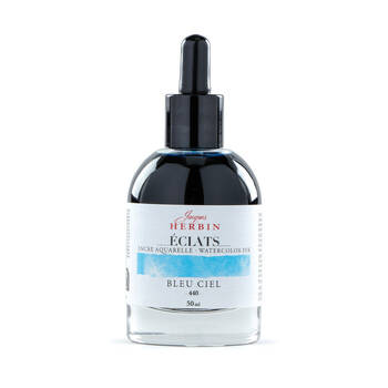 Herbin Eclats Glass Bottle Intense Watercolour Ink w/ Dropper 50ml Sky Blue