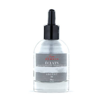 Herbin Eclats Glass Bottle Rich Pigment Writing Ink w/ Dropper 50ml Silver