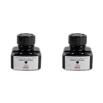2PK Herbin Writing & Drawing Water-Based Natural Dyes Ink 30ml Black Pearl