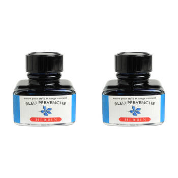 2PK Herbin Writing & Drawing Water-Based Natural Dyes Ink 30ml Periwinkle