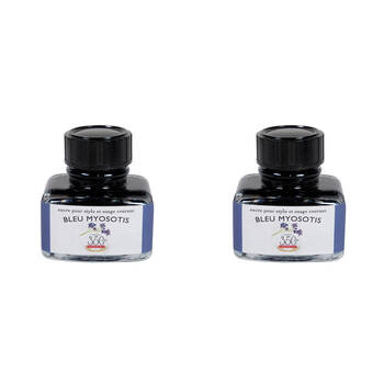 2PK Herbin Writing & Drawing Water-Based Natural Dyes Ink 30ml Myosotis Blue