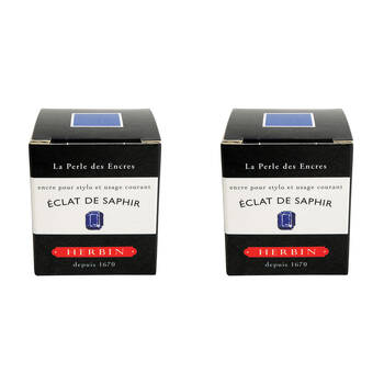 2PK Herbin Writing & Drawing Water-Based Natural Dyes Ink 30ml Sapphire Blue