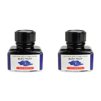 2PK Herbin Writing & Drawing Water-Based Natural Dyes Ink 30ml Night Blue