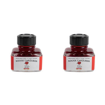 2PK Herbin Writing & Drawing Water-Based Natural Dyes Ink 30ml Carob Red