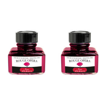 2PK Herbin Writing & Drawing Water-Based Natural Dyes Ink 30ml Opera Red