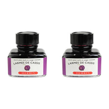 2PK Herbin Writing & Drawing Water-Based Natural Dyes Ink 30ml Blackcurrant