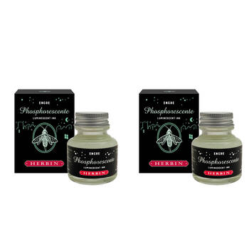 2PK Herbin Artists Phosphorescent Luminescent Writing Ink 30ml Transluscent