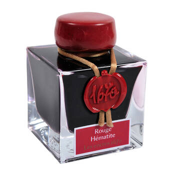 Herbin 1672 Prestige Glass Bottle Writing Fountain Pen Ink 50ml Hermatite Red