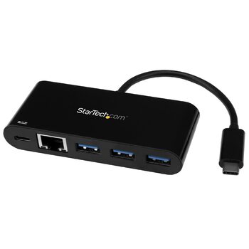 3 Port USB C Hub w/ GbE & PD 2.0 - C to 3x A - USB 3.0 Hub