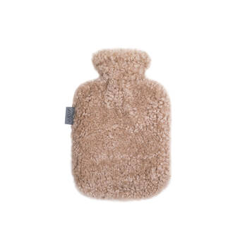 Huxford Grove The Kingston Sheepskin Hot Water Bottle Cover w/ Flask Oatmeal
