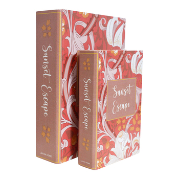 LVD 2pc Decorative MDF 24/18cm Book Box Set - Sunset Escape