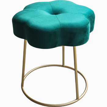 LVD Daisy Metal/Velvet/MDF 41x44cm Stool Home Furniture - Emerald