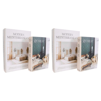 2x 2pc LVD Modern Retreat MDF Book Box Decor Set 24cm/29cm
