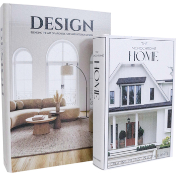 2pc LVD Design Homes MDF Book Box Decor Set 24cm/29cm