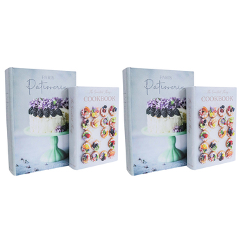 2x 2pc LVD Desserts MDF Book Box Home Decor Set 24cm/29cm