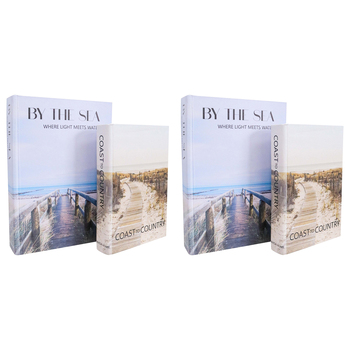 2x 2pc LVD Boardwalks MDF Book Box Home Decor Set 24cm/29cm