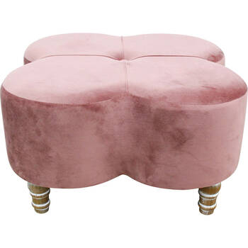 LVD Wooden Plush Velvet Cover Ottoman Indoor Foot Stool 60x36cm Sienna