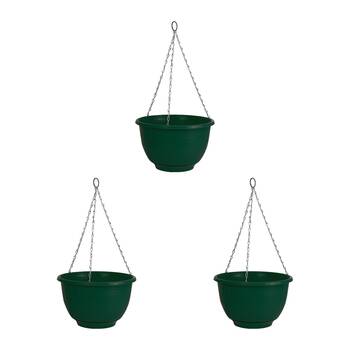3PK Homeleisure Reko Flower/Plant Hanging Basket 25cm Green Garden 