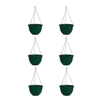 6PK Homeleisure Reko Flower/Plant Hanging Basket 25cm Green Garden 