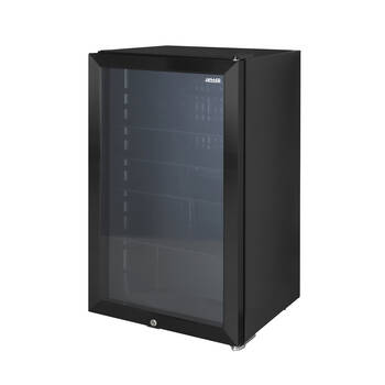 Heller 98L Beverage Centre Cooler Glass Door Mini Bar Fridge 47.2x84.5cm Black