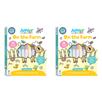 2PK Junior Kaleidoscope Kids 29x23cm Colouring Kit On the Farm 3y+