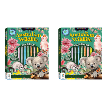 2PK Kaleidoscope Australian Wildlife 29x23cm Kids Colouring Kit 8y+