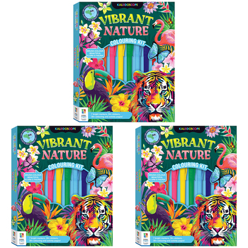 3PK Kaleidoscope Vibrant Nature Kids/Children Colouring Kit 8y+