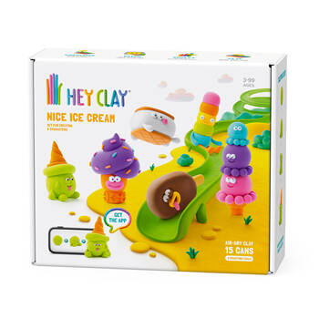 15pc Hey Clay Kids Nice Ice Cream Modelling-Clay Set Multi-Coloured 3y+