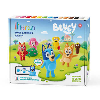 15pc Hey Clay Bluey and Friends Kids DIY Clay-Modelling Set Multi-Coloured 3y+