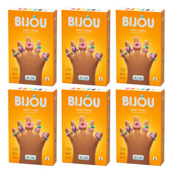6PK Hey Clay Bijou Sweet Rings Modelling Set w/6 Colours & 2 Tools 3y+