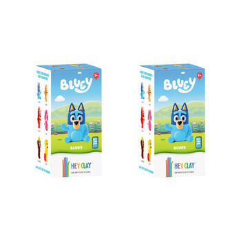 2PK Hey Clay Bluey Single Character Kids Modelling-Clay Set 5 Coloured Cans