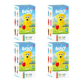4PK Hey Clay Bluey Single Character Kids Modelling-Clay Set 5 Coloured Cans Lucky 