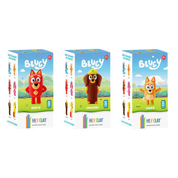 Hey Clay Bluey Character Kids Modelling-Clay Sets 5 Colours Rusty Snickers Bingo