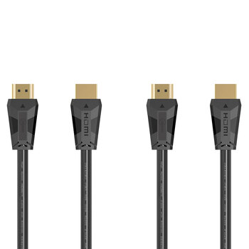 2PK Cruxtec 2m Premium High Speed HDMI 2.0 Cable with Ethernet - Black