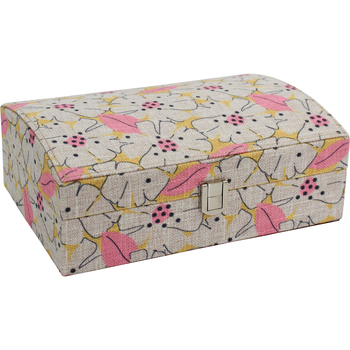 LVD Summer Linen/MDF 22cm Jewellery Box Accessory Organiser Rectangle