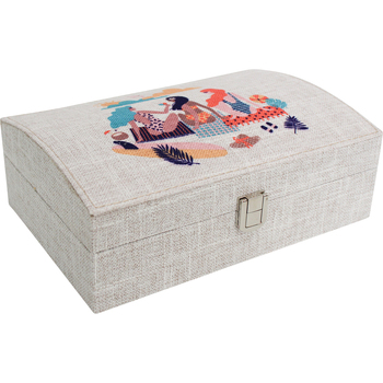 LVD Summer Girls Linen/MDF 22cm Jewellery Box Accessory Organiser Rectangle