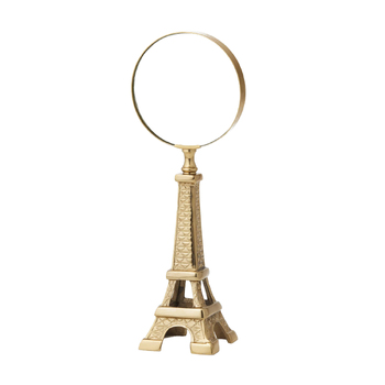 Pilbeam Living 27.5cm Eiffel Tower Aluminium Magnifying Glass - Gold