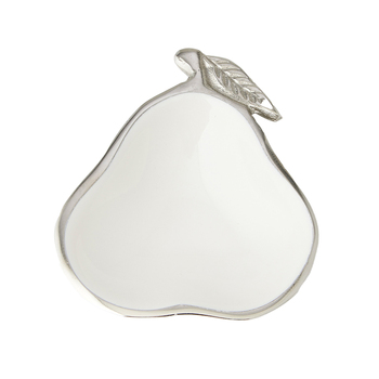 Pilbeam Living Aluminium 15cm Pear Trinket Bowl - White