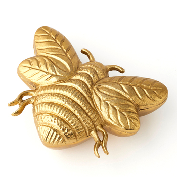 Pilbeam Living Aluminium Bea Box/Jewellery Storage Decor Gold 17.5cm