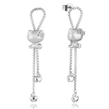 Couture Kingdom Sanrio Hello Kitty Apple Drop Earrings 7cm - Silver