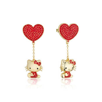 Couture Kingdom Sanrio Hello Kitty Love Drop Earrings 6cm - Gold